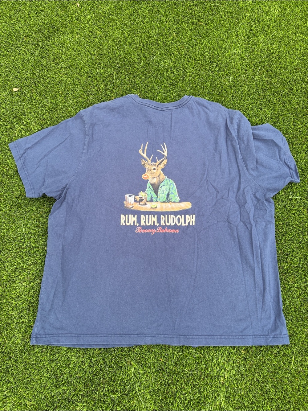 Tommy Bahama Navy Short-Sleeve Crewneck Tee with Coral Logo